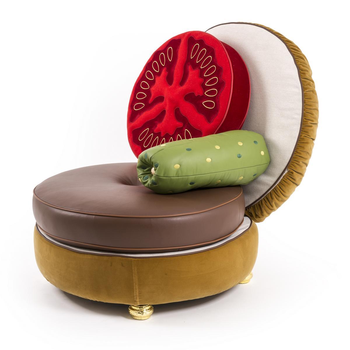 BURGER CHAIR Upholstered fabric easy chair