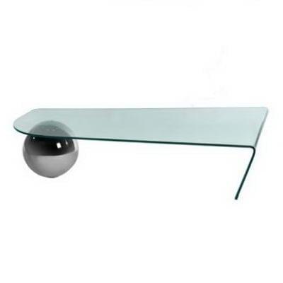 GLOBE Rectangular glass coffee table