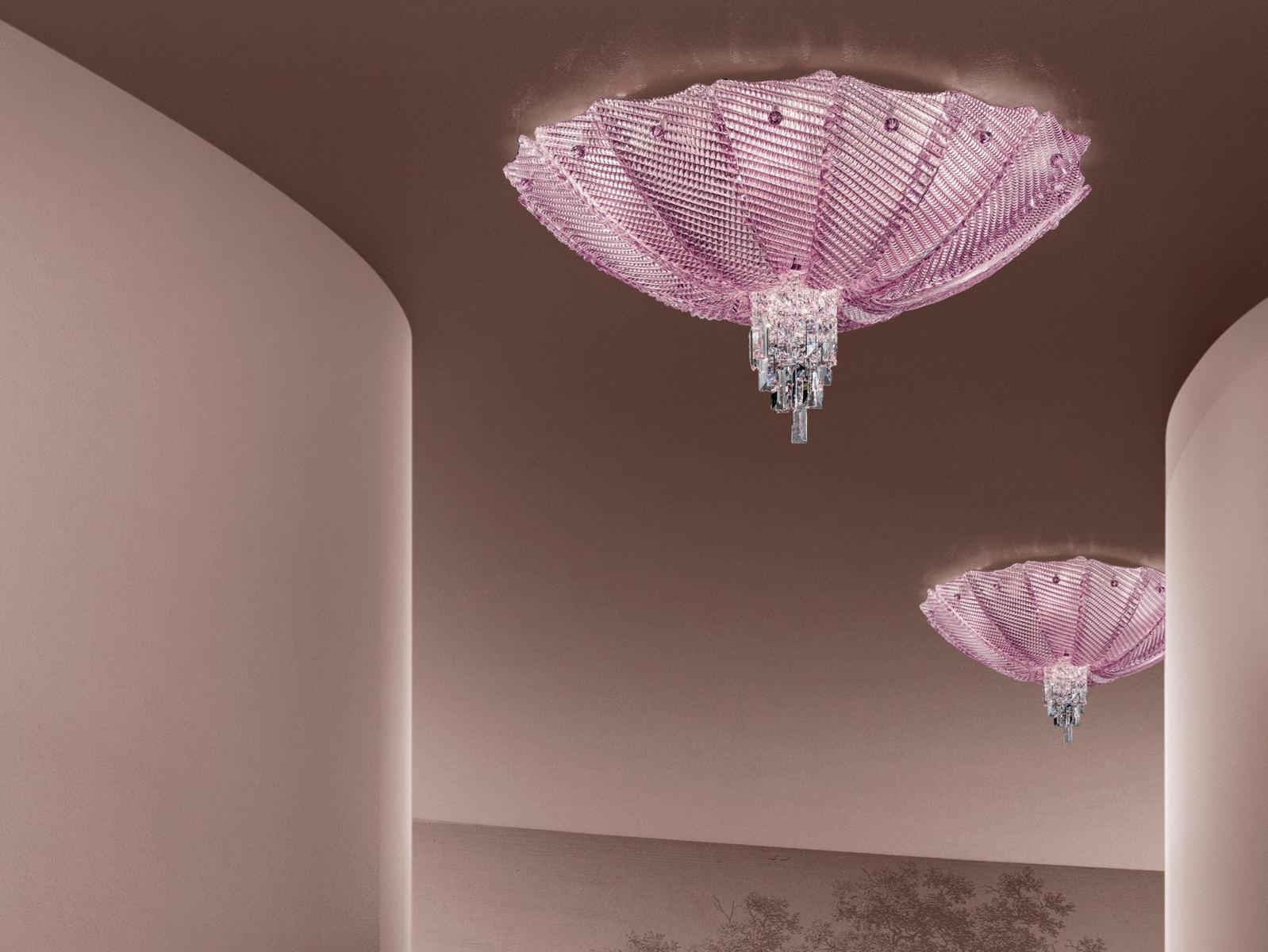MANIN Glass ceiling light with crystals
