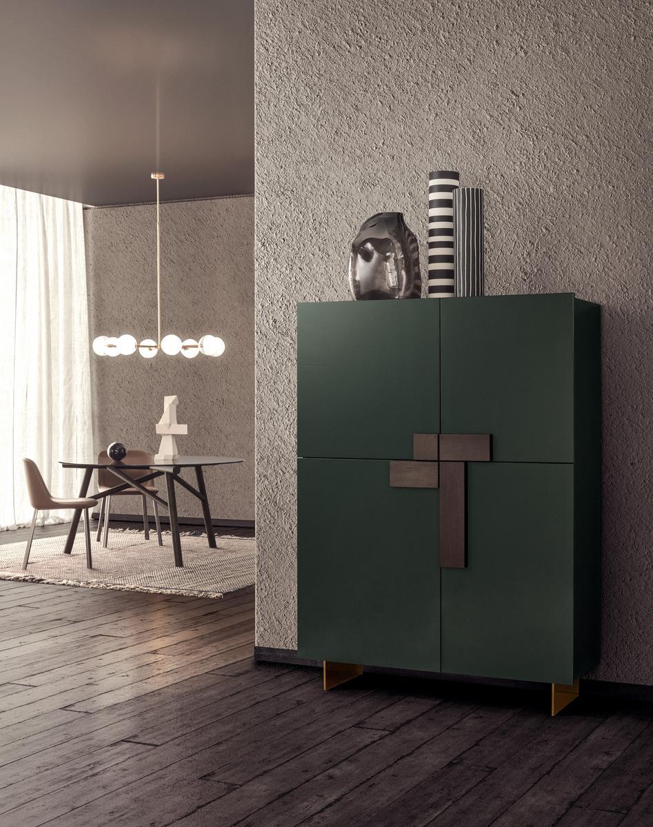 GINEVRA Wooden highboard with doors
