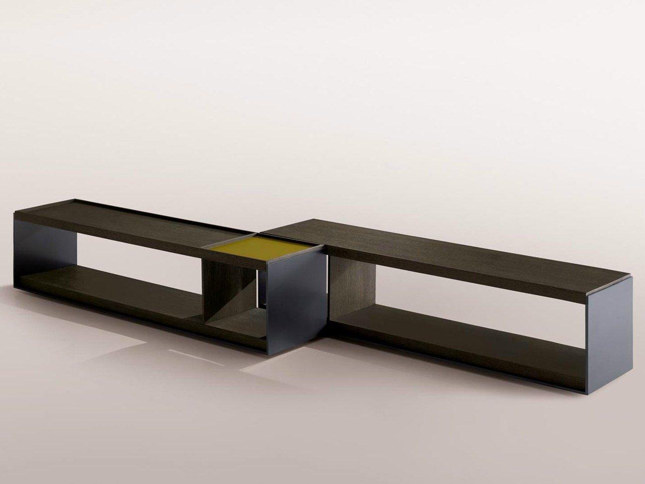 SURFACE Low rectangular wooden coffee table SURFACE Low rectangular wooden coffee table