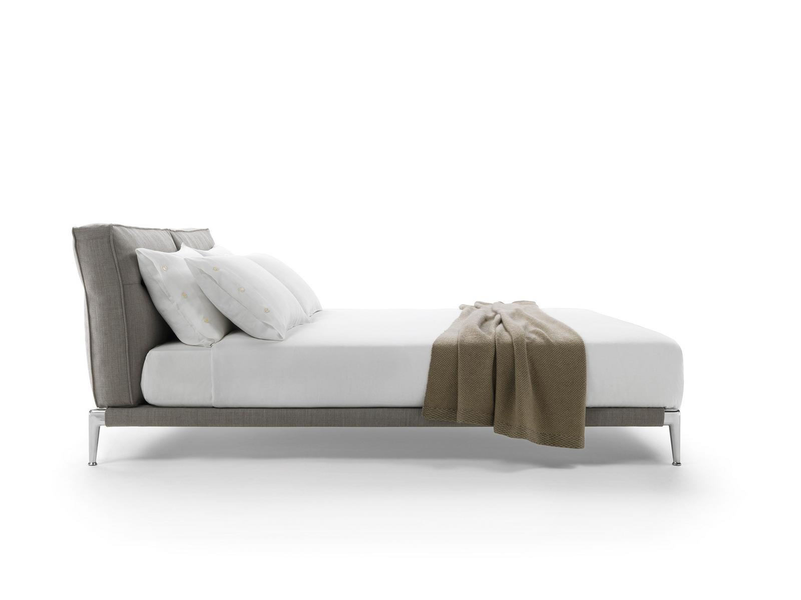 ADDA Fabric double bed with upholstered headboard