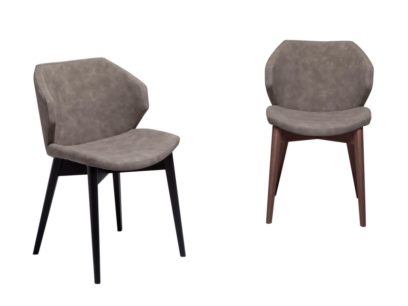 GLAM Upholstered chair with wooden base