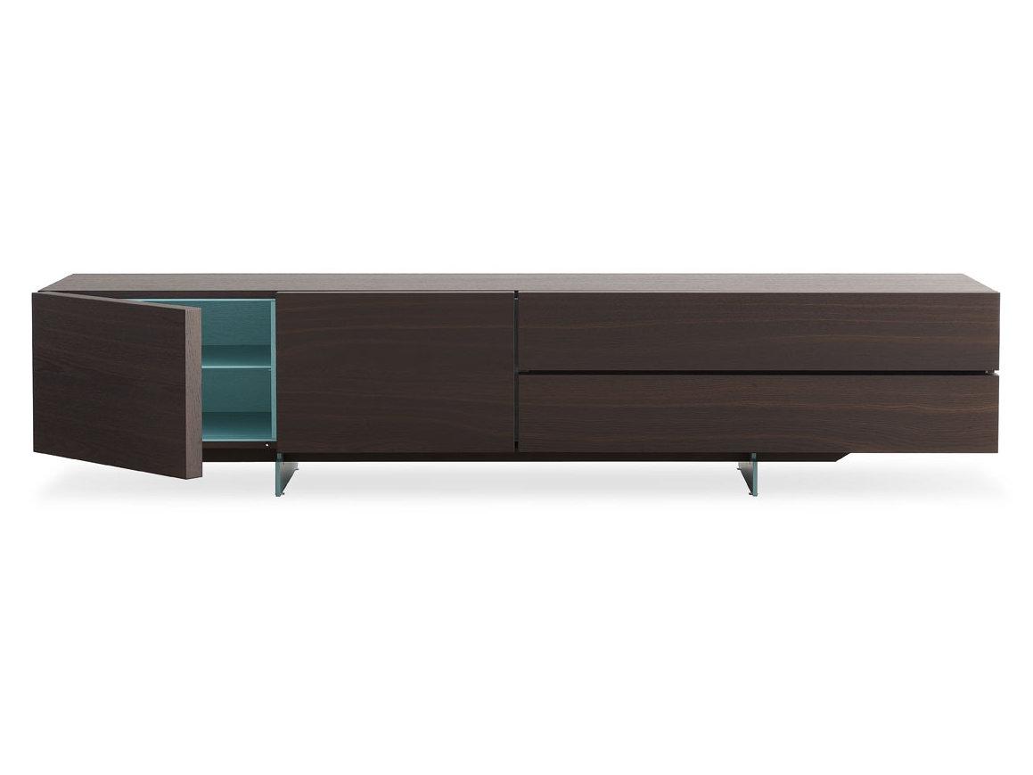 PANDORA Wood veneer sideboard with doors