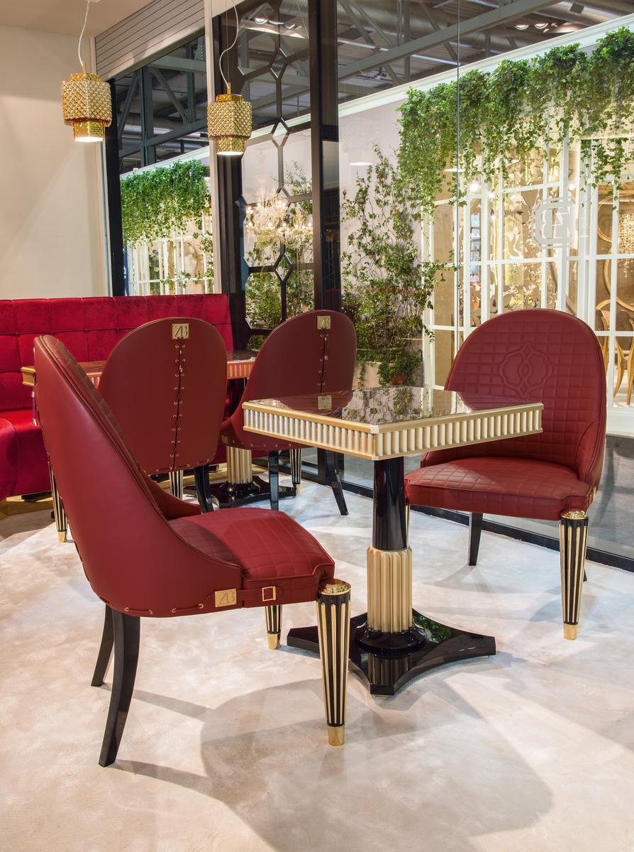 OPHELIA Upholstered leather chair with armrests