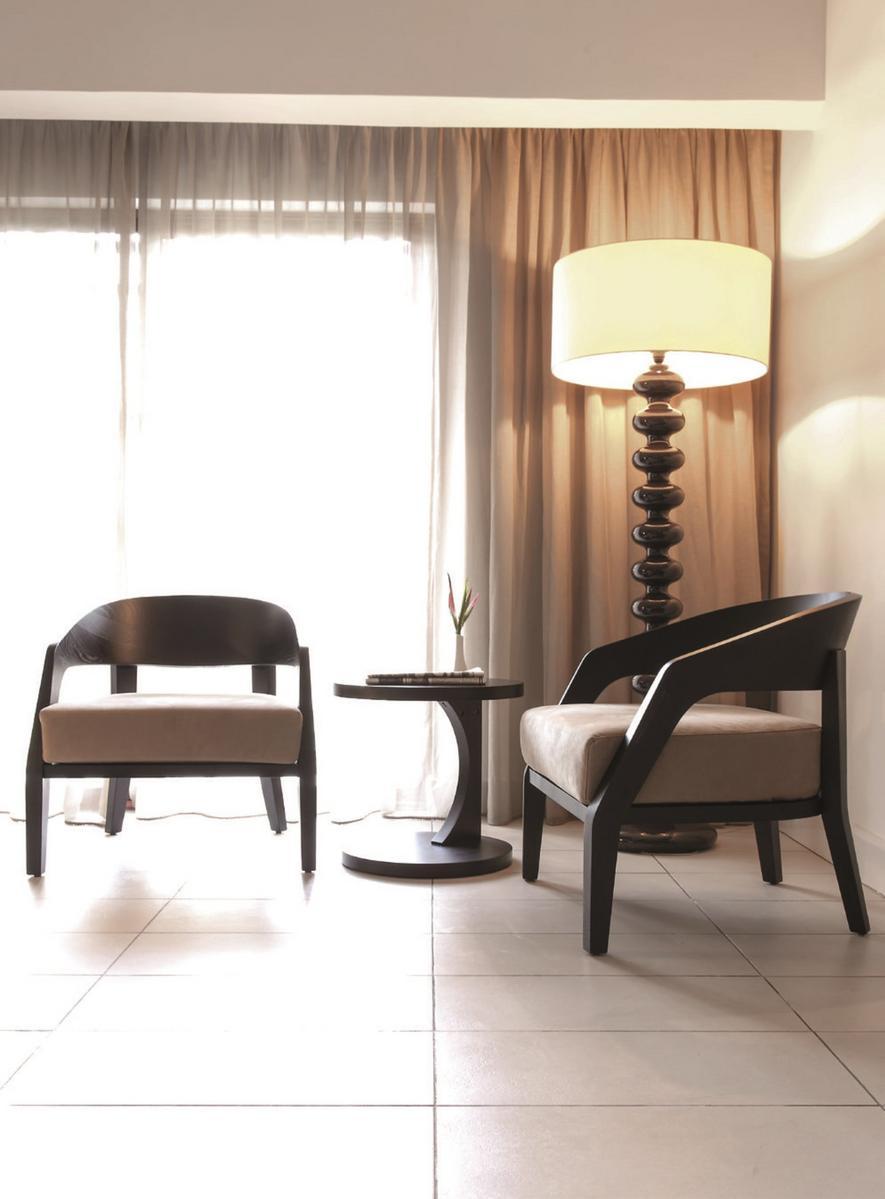 ALBA Walnut easy chair with armrests