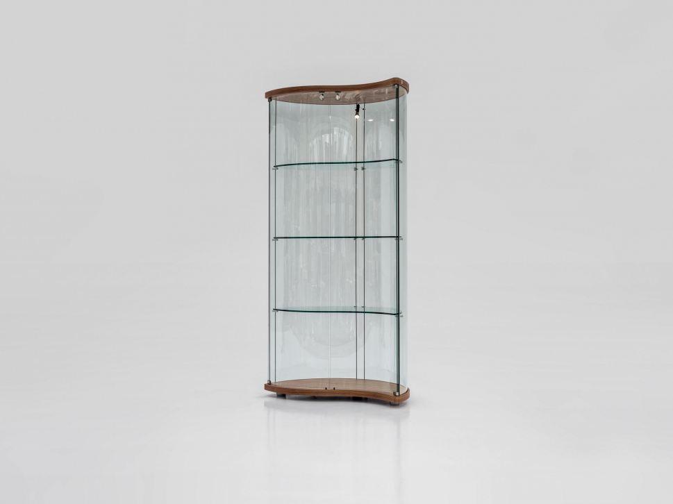 OREGINA Wood and glass display cabinet with integrated lighting