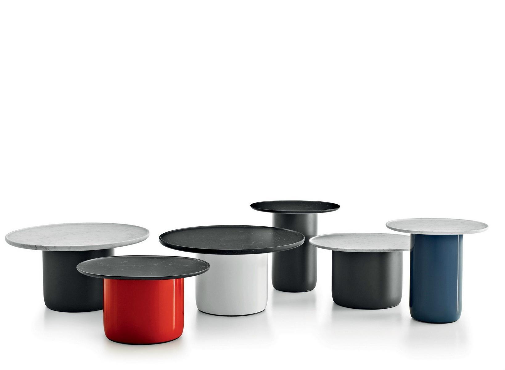 BUTTON TABLES Lacquered round side table