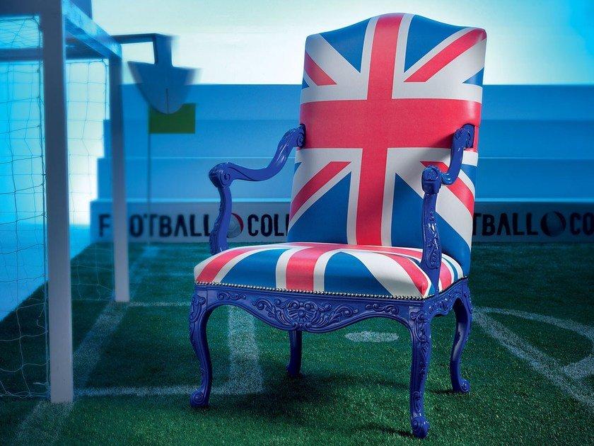 BALLOON D’OR Leather armchair with armrests