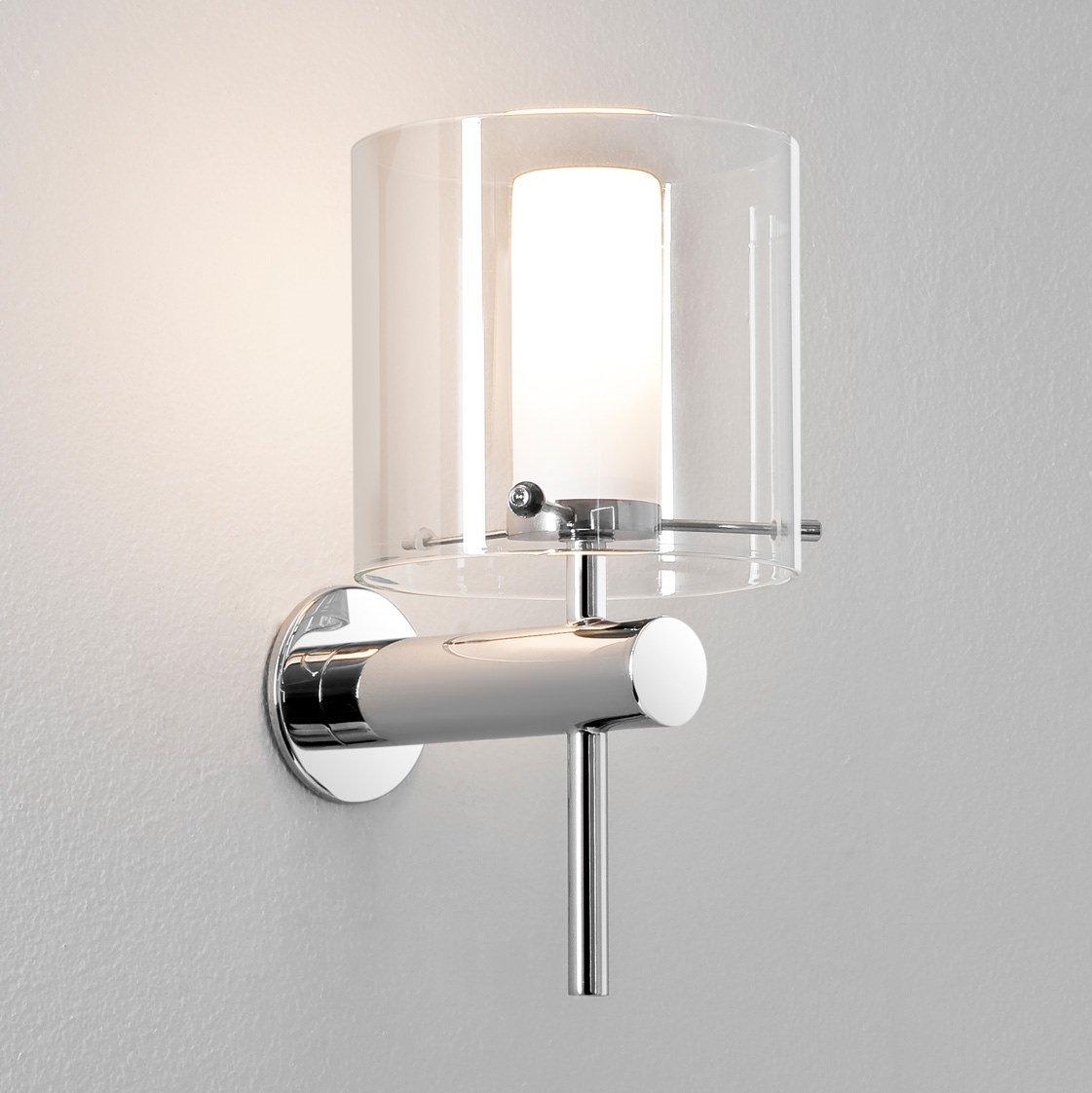 AREZZO Glass and steel wall lamp with dimmer