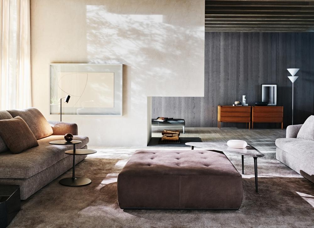 EUSTON Tufted square pouf