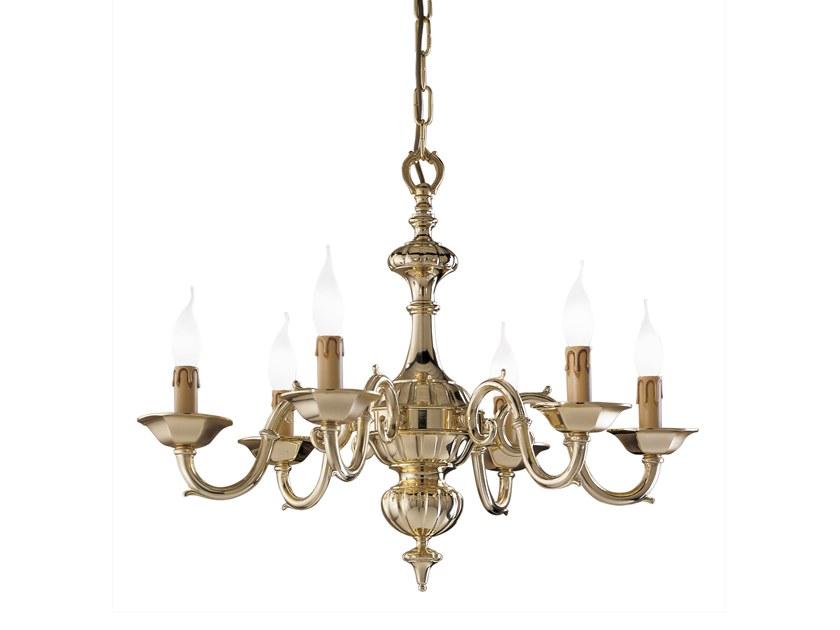 CAROLYN 1161/6 Polish brass chandelier