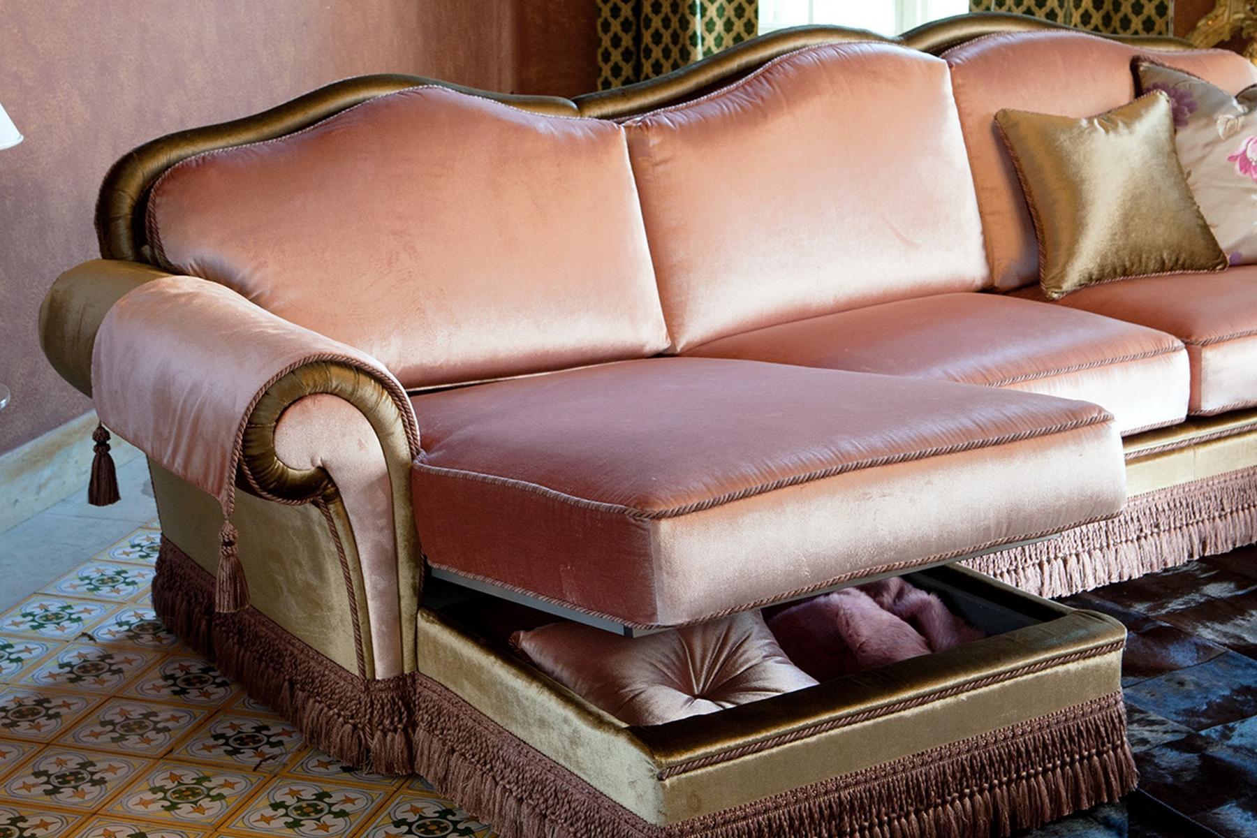 ARTHUR Fabric sofa with chaise longue