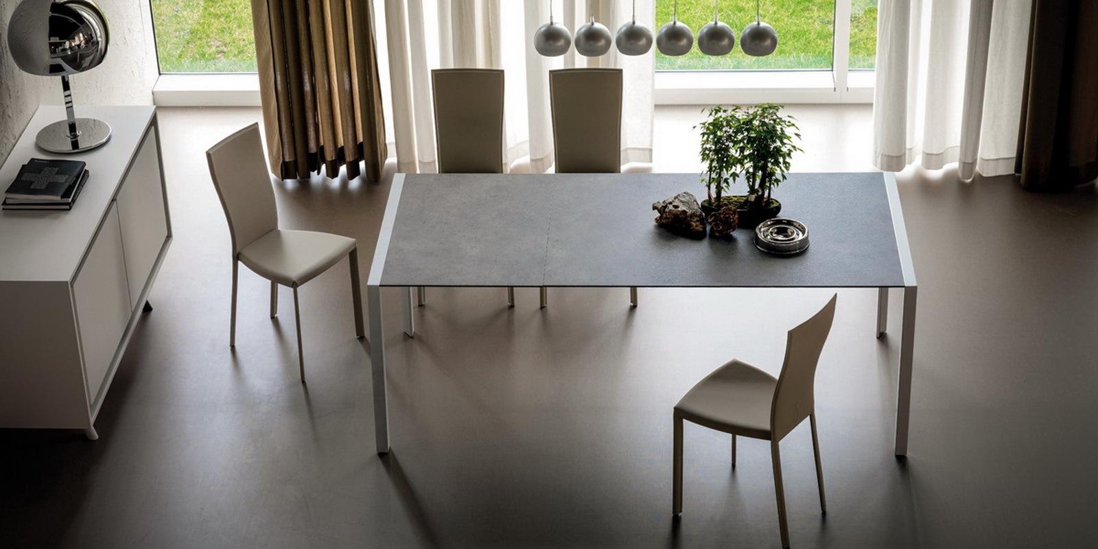 PEDRO DRIVE Rectangular tempered glass table