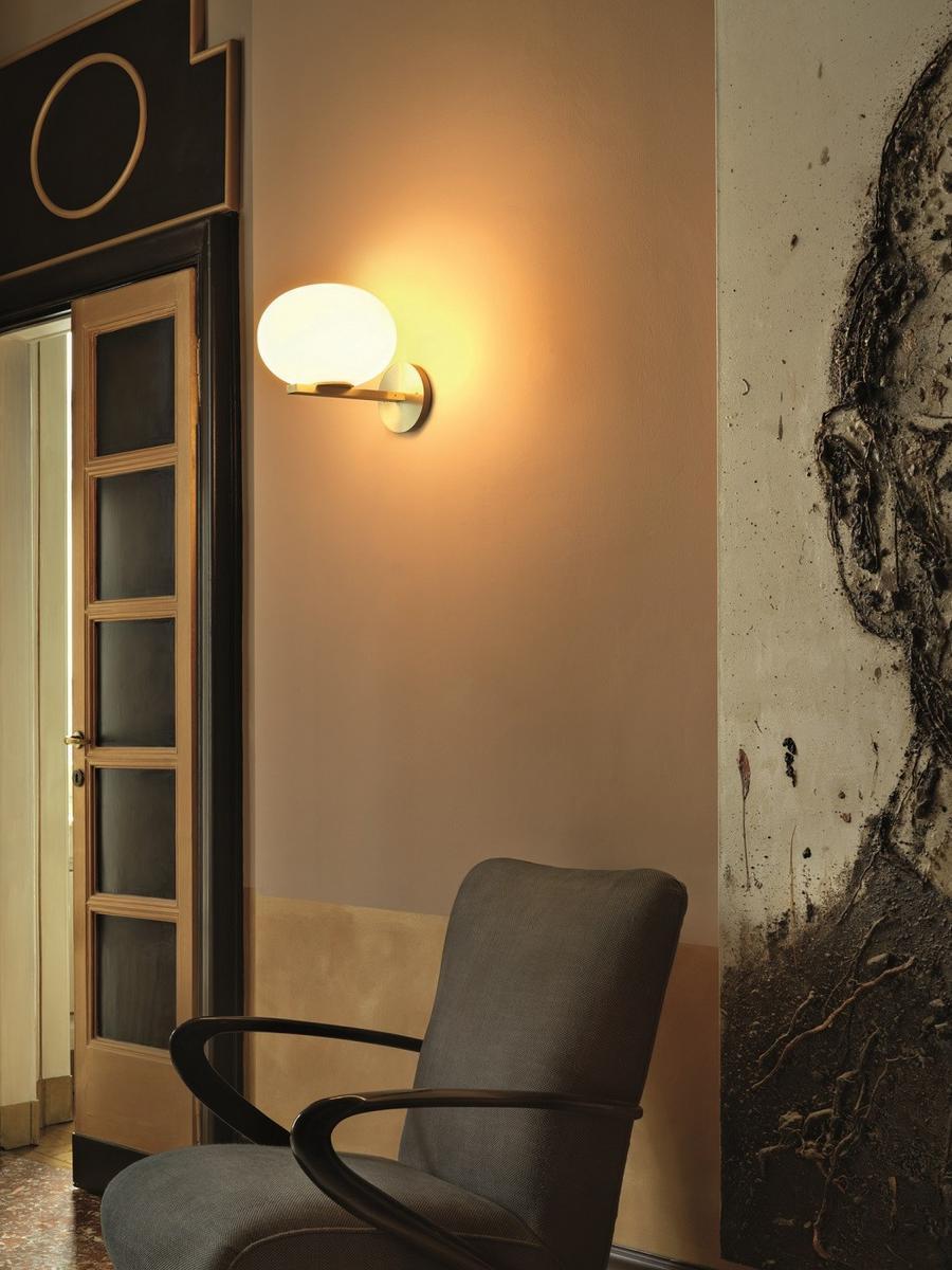 ALBA - 176 Brass and glass wall lamp