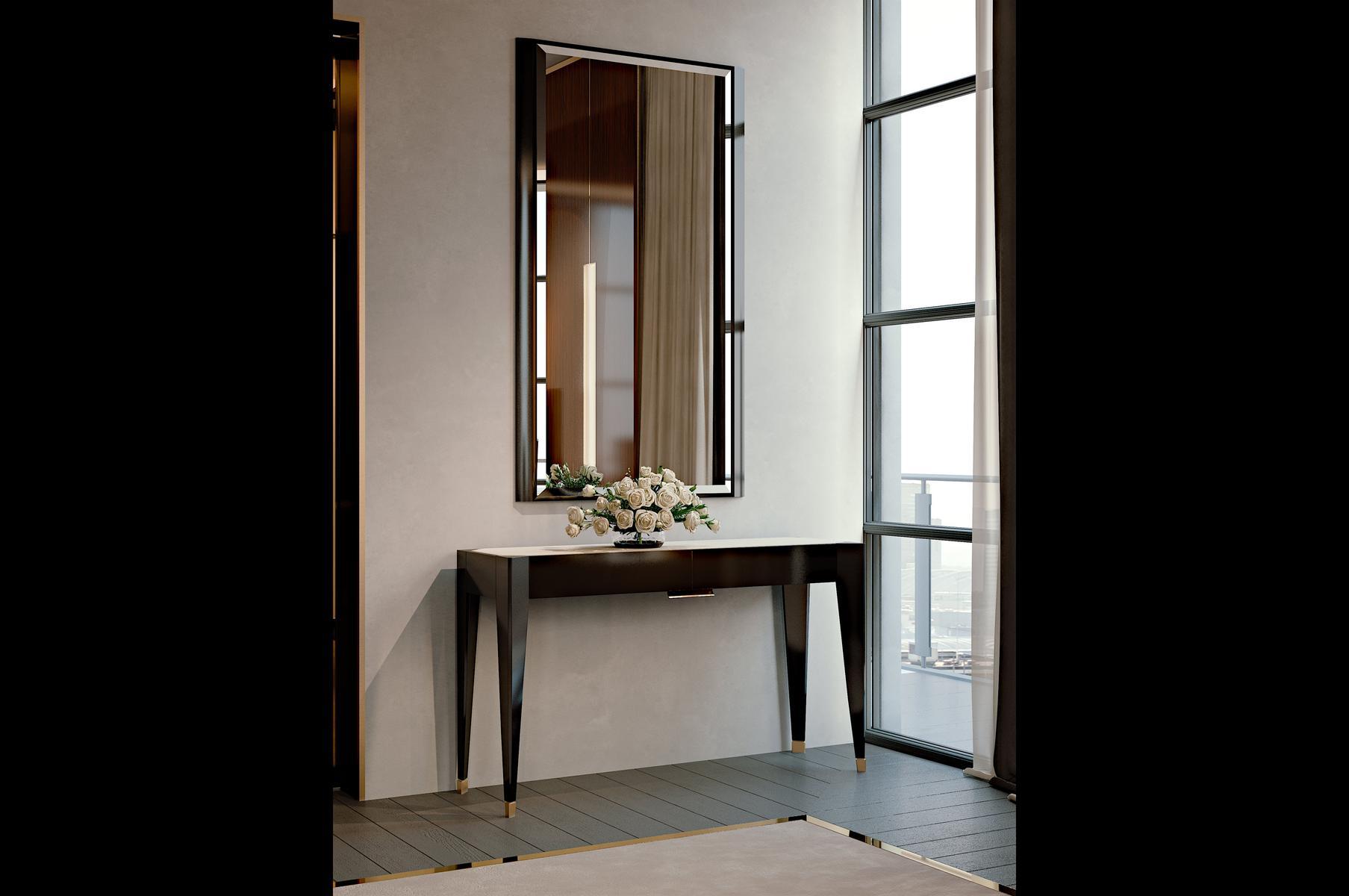 PARK AVENUE Lacquered rectangular console table with drawers