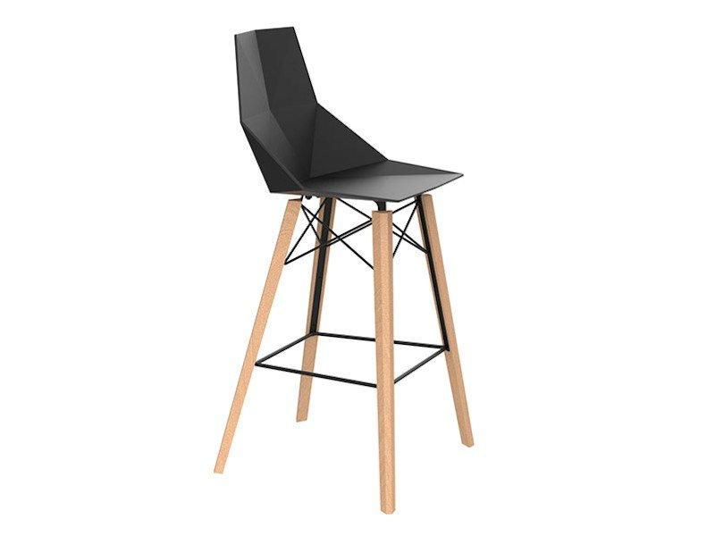 FAZ WOOD Polypropylene barstool with footrest