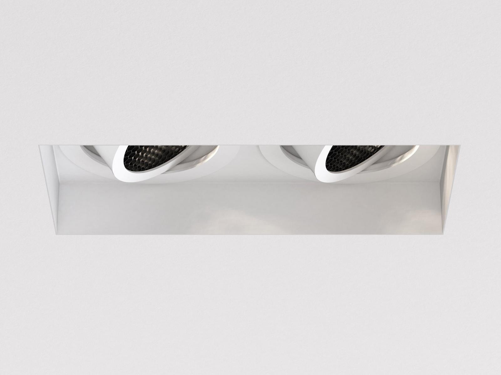 TRIMLESS SQUARE TWIN ADJUSTABLE Contemporary style LED recessed adjustable metal spotlight