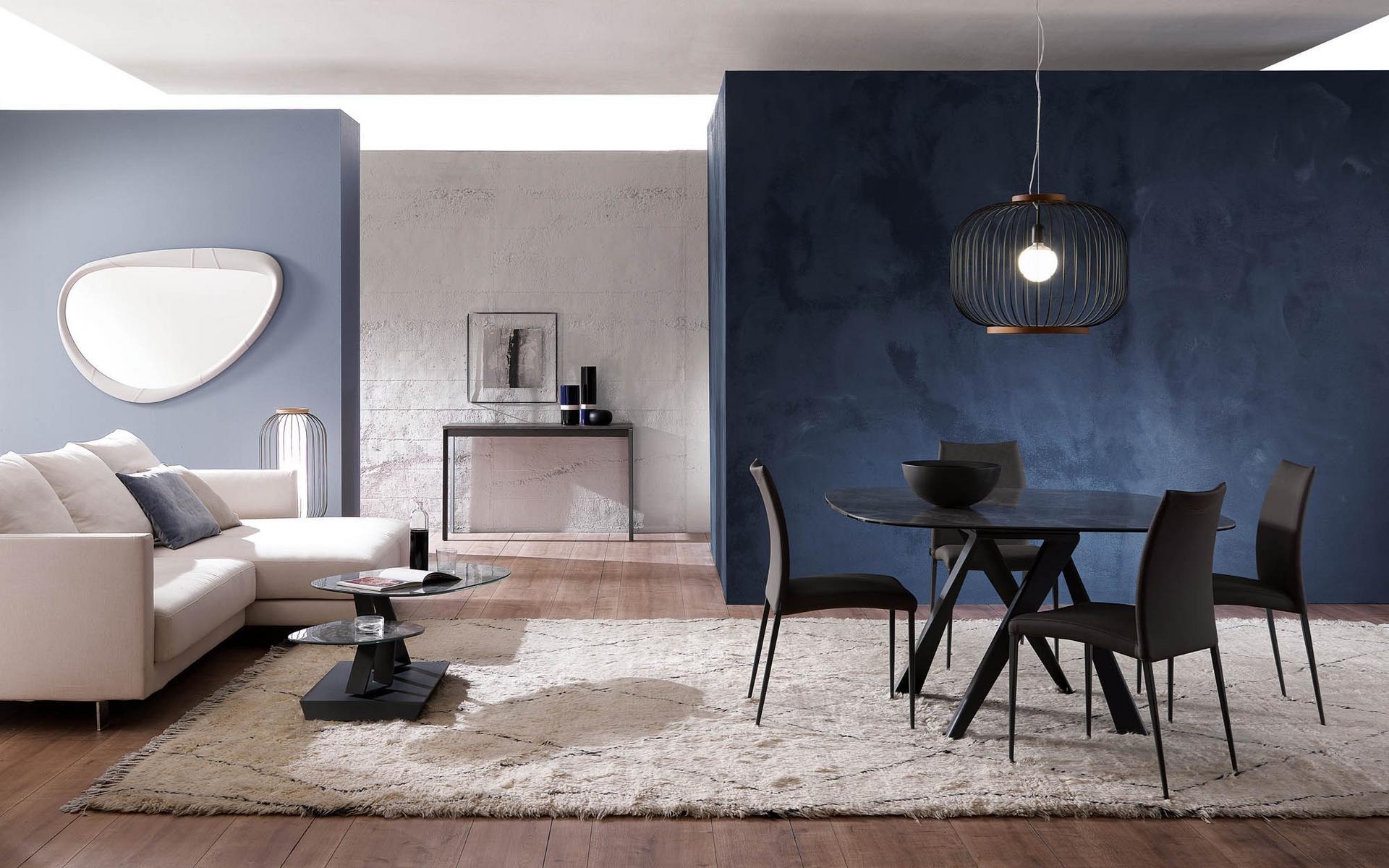 VOILÁ Extending rectangular aluminium and wood console table