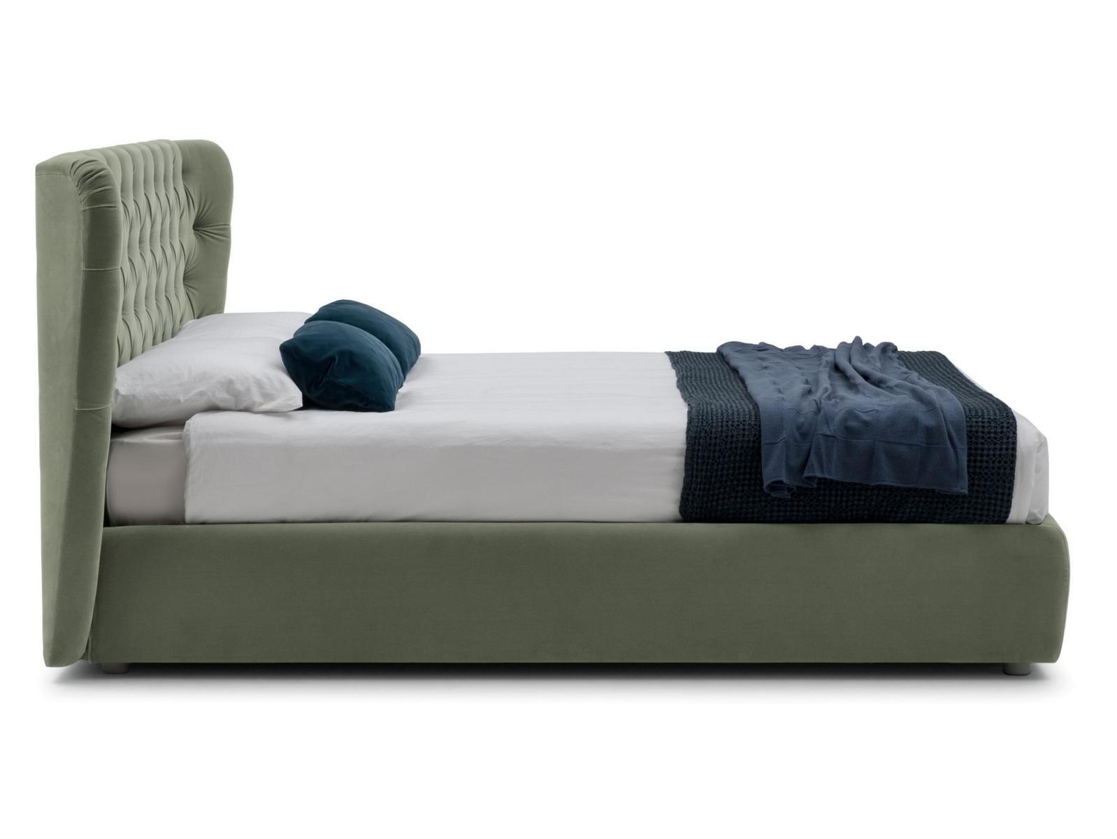 SELENE Storage bed with tufted headboard