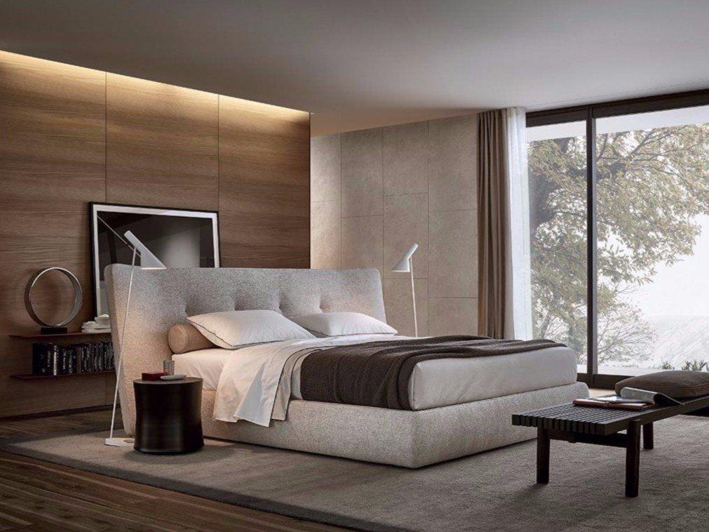 REVER Upholstered double bed with tufted headboard