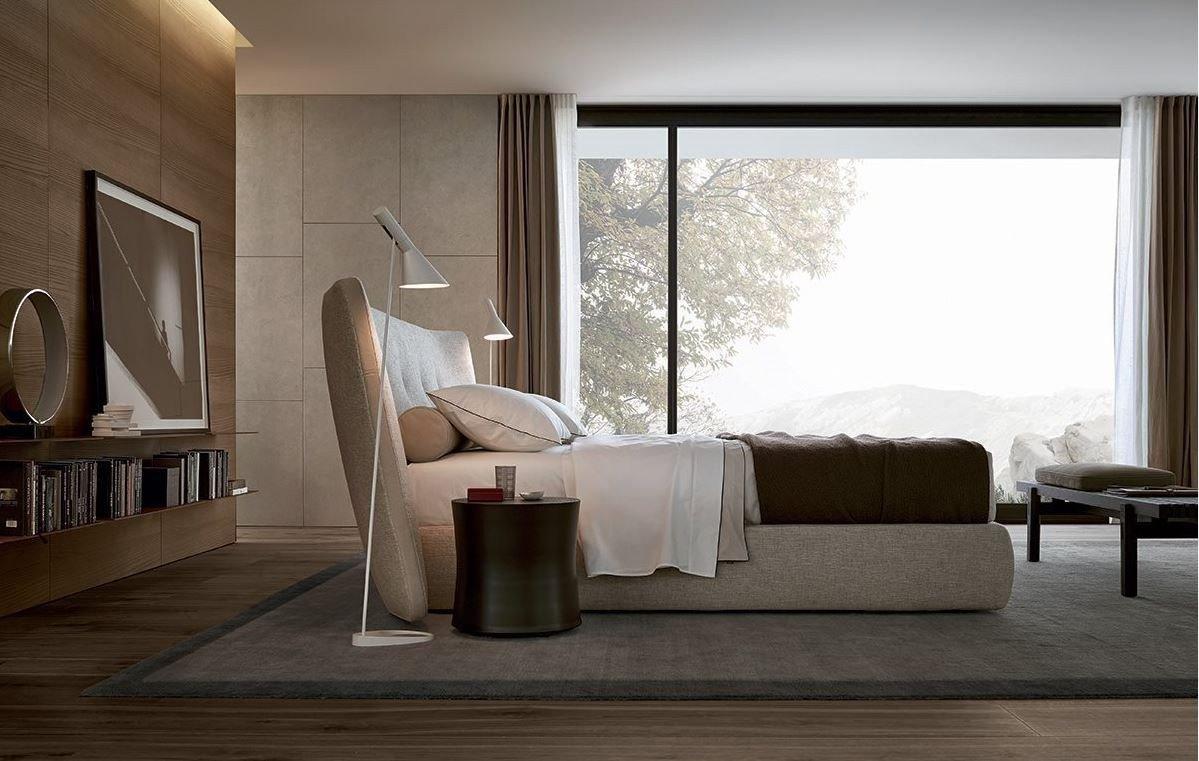 REVER Upholstered double bed with tufted headboard