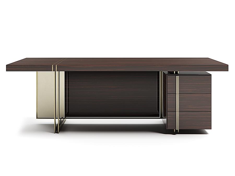 MONDRIAN Rectangular wooden office desk with drawers