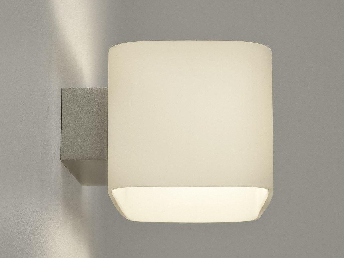 OBROUND Opal glass wall light
