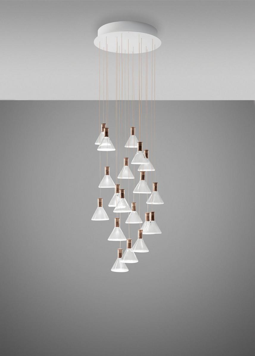 MULTISPOT POLAIR LED Borosilicate glass pendant lamp