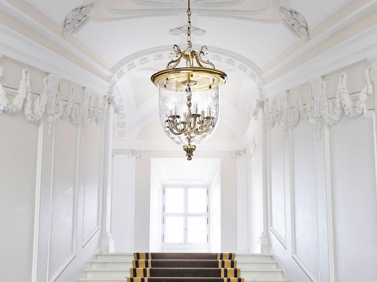 VICTORIA 1975/6-SH Antique Brass pendant lamp with Schoeler® crystals