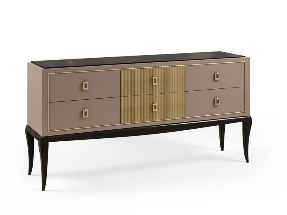 PR.110 Chest of drawers in wood with decoration on the drawers