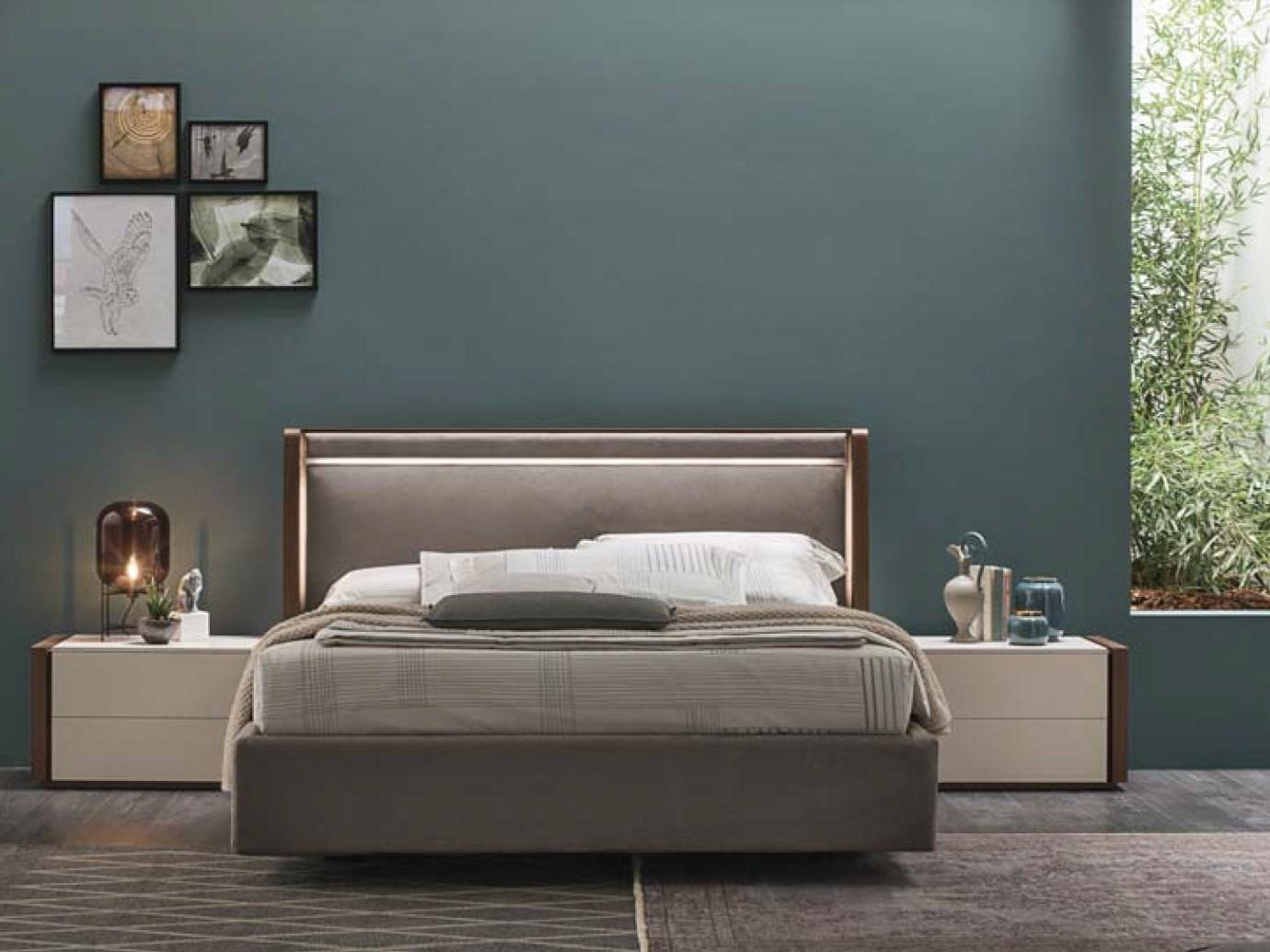 BAHIA Double bed with integrated lighting