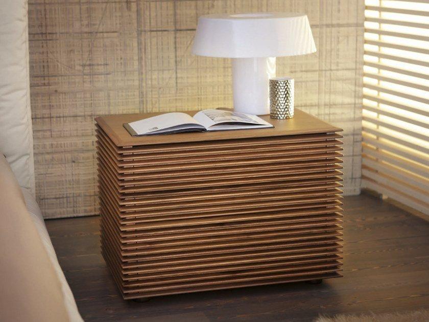 RIGA Wooden bedside table with drawers