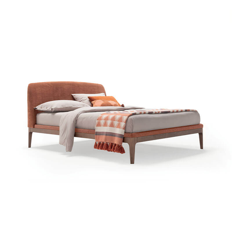 ELEGANCE Eco-leather bed with upholstered headboard