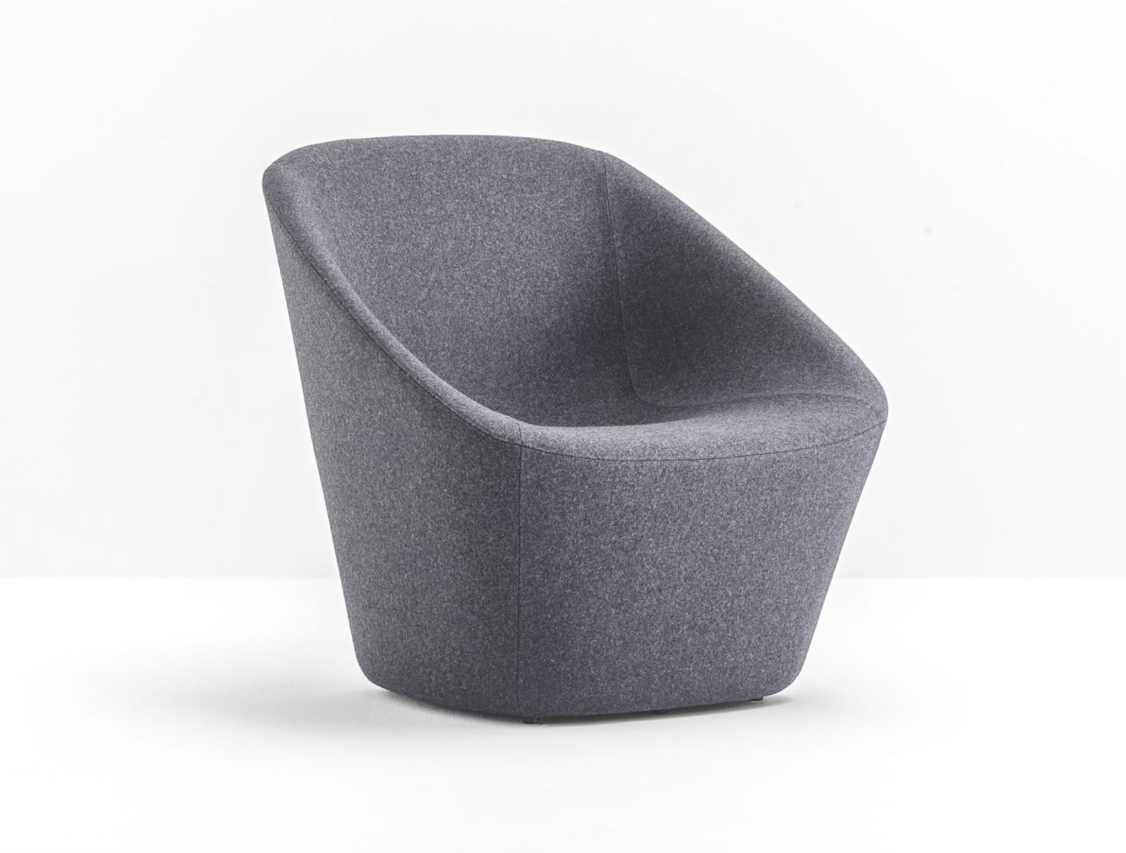 LOG 366 Upholstered fabric armchair with armrests