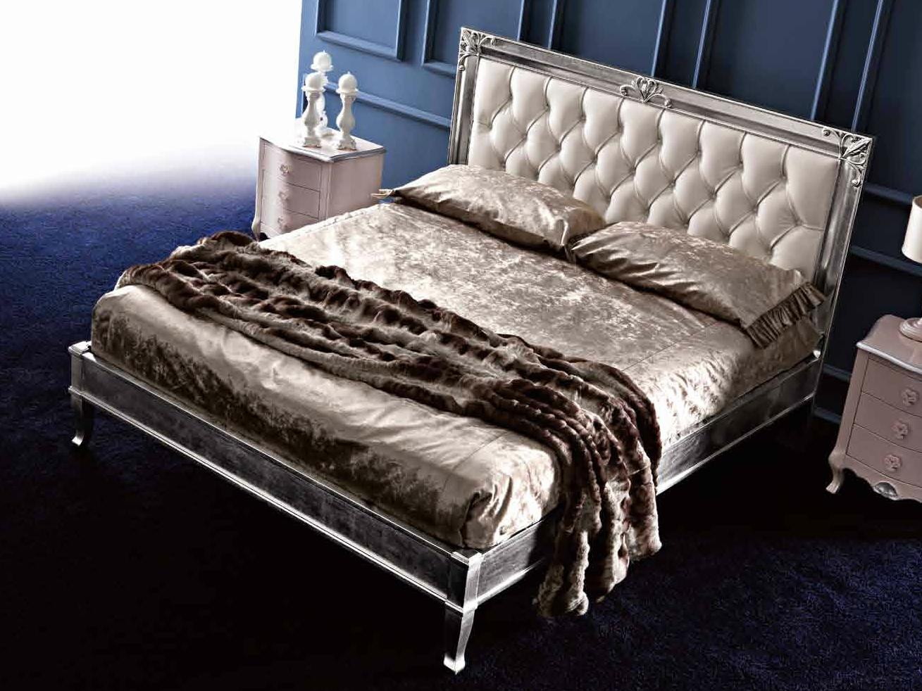 CLARA Double bed with upholstered headboard