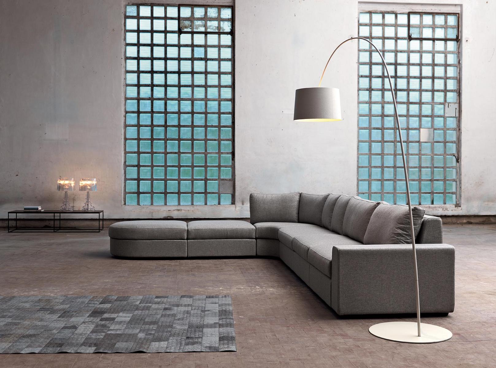 SANDER Corner fabric sofa with chaise longue