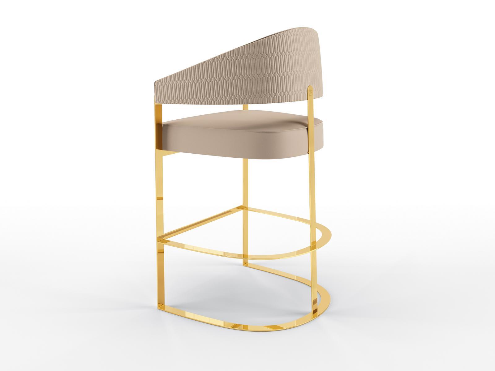 ARISTON High upholstered leather barstool