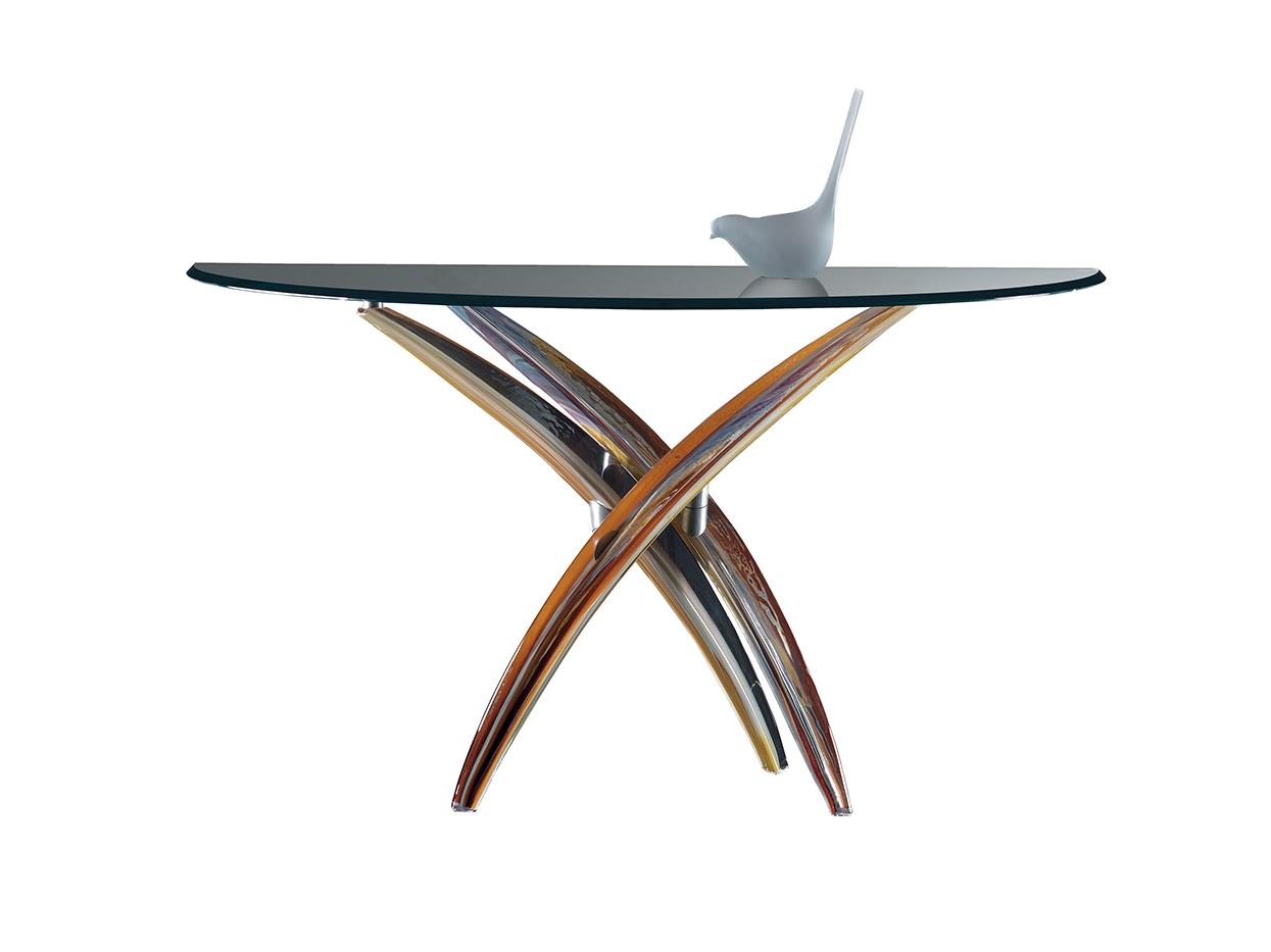 FILI D'ERBA Demilune glass console table