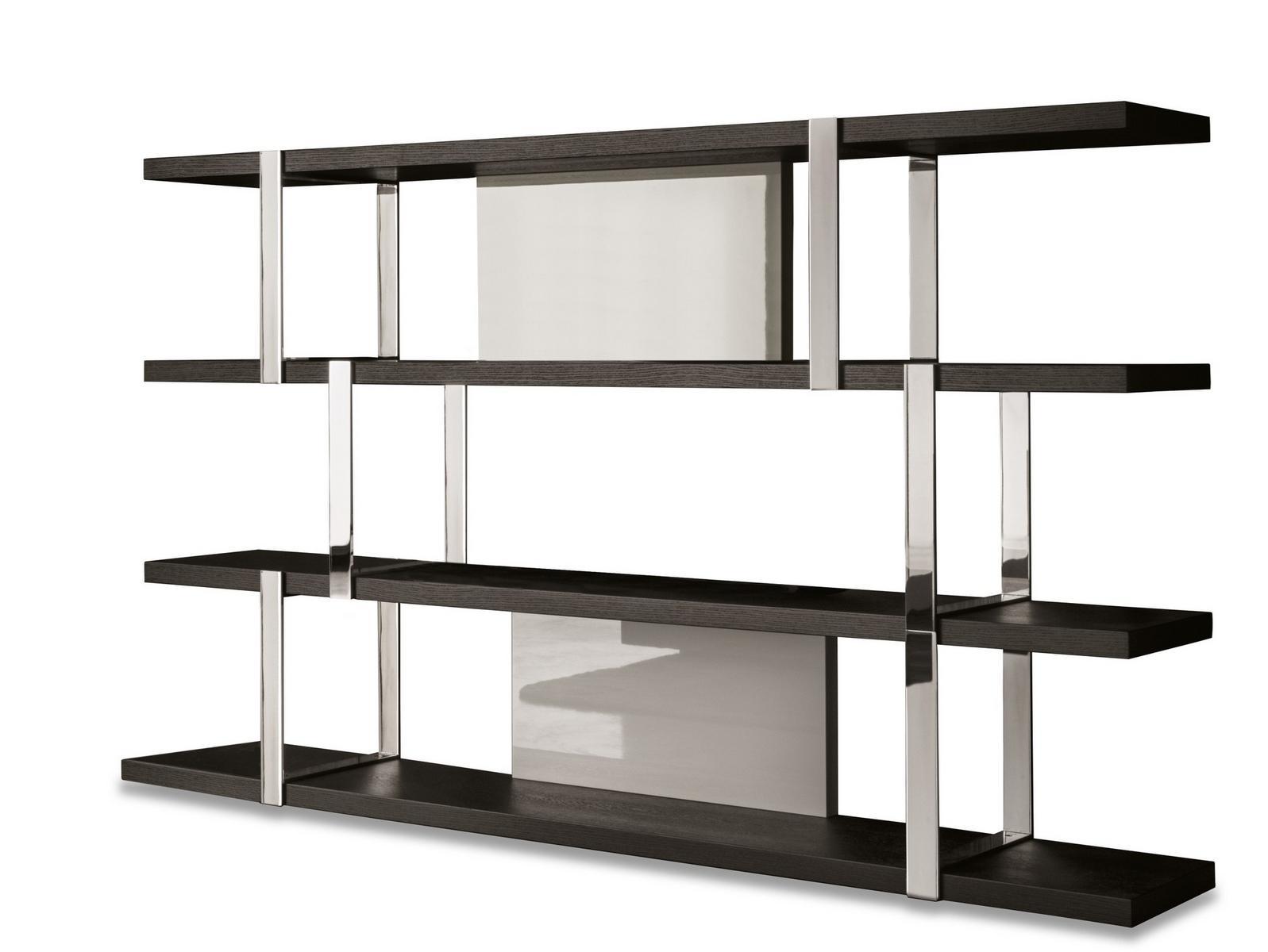 DALTON CHROME Open wooden bookcase