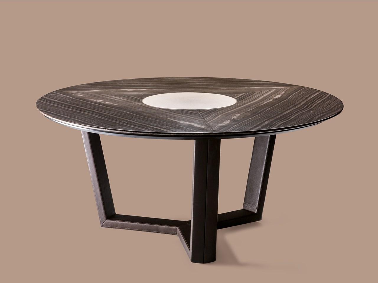B140 Round marble table with Lazy Susan