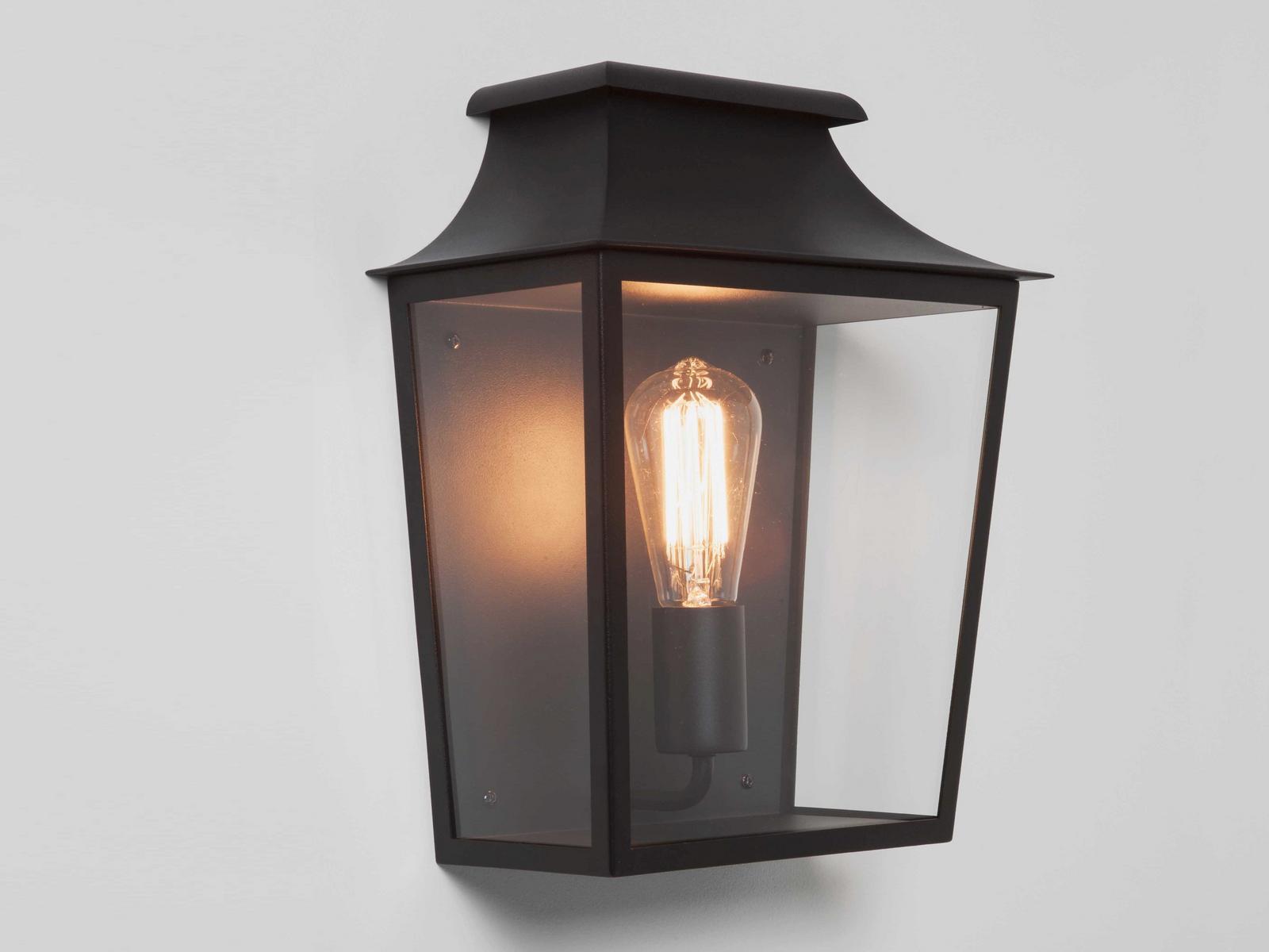 RICHMOND Glass and steel outdoor wall lamp with dimmer