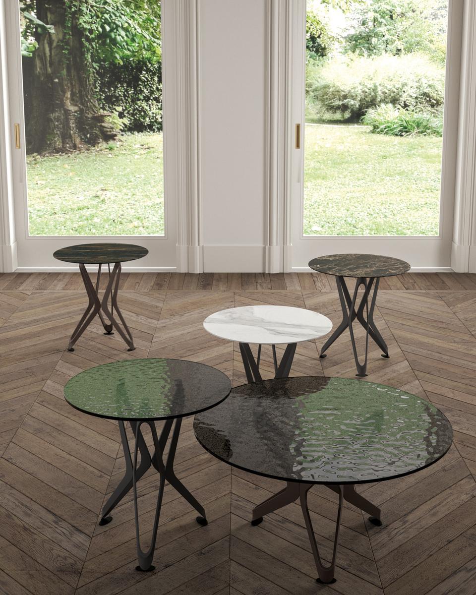 DNA S Marble-effect ceramic coffee table