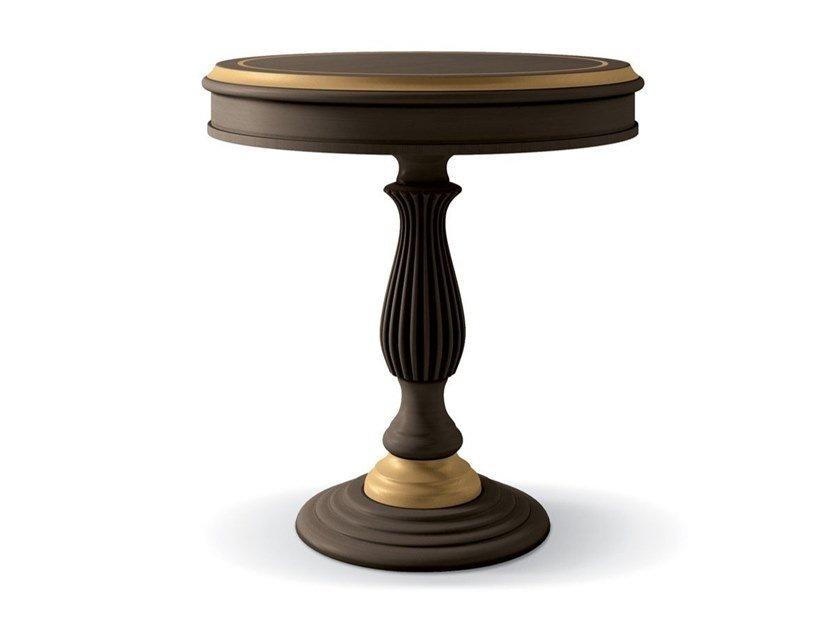 6230 Round wooden high side table