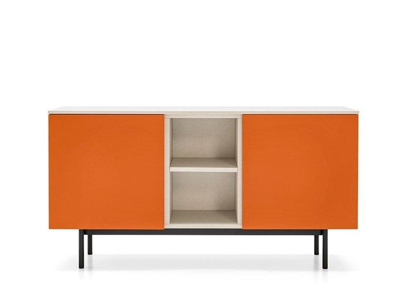MADE Melamine-faced sideboard with doors and open compartments