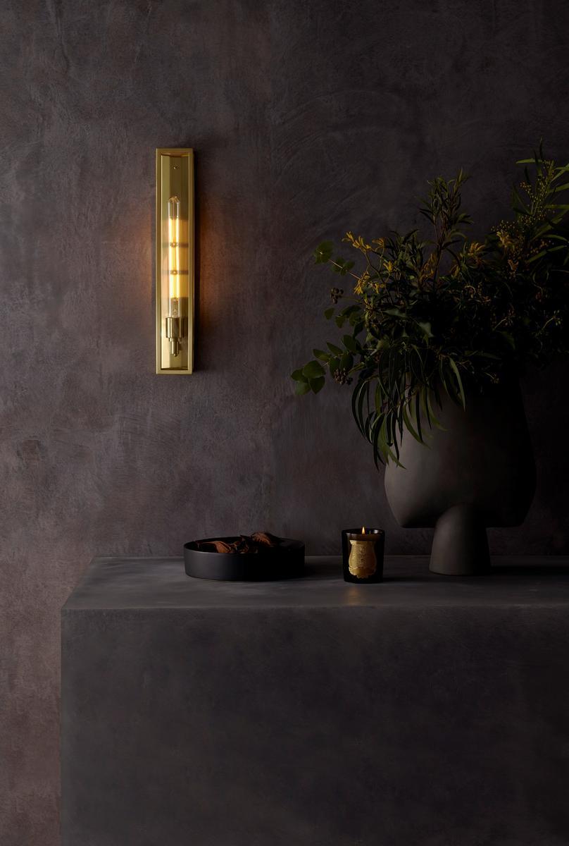 HARVARD 500 LED wall lamp in brass and glass