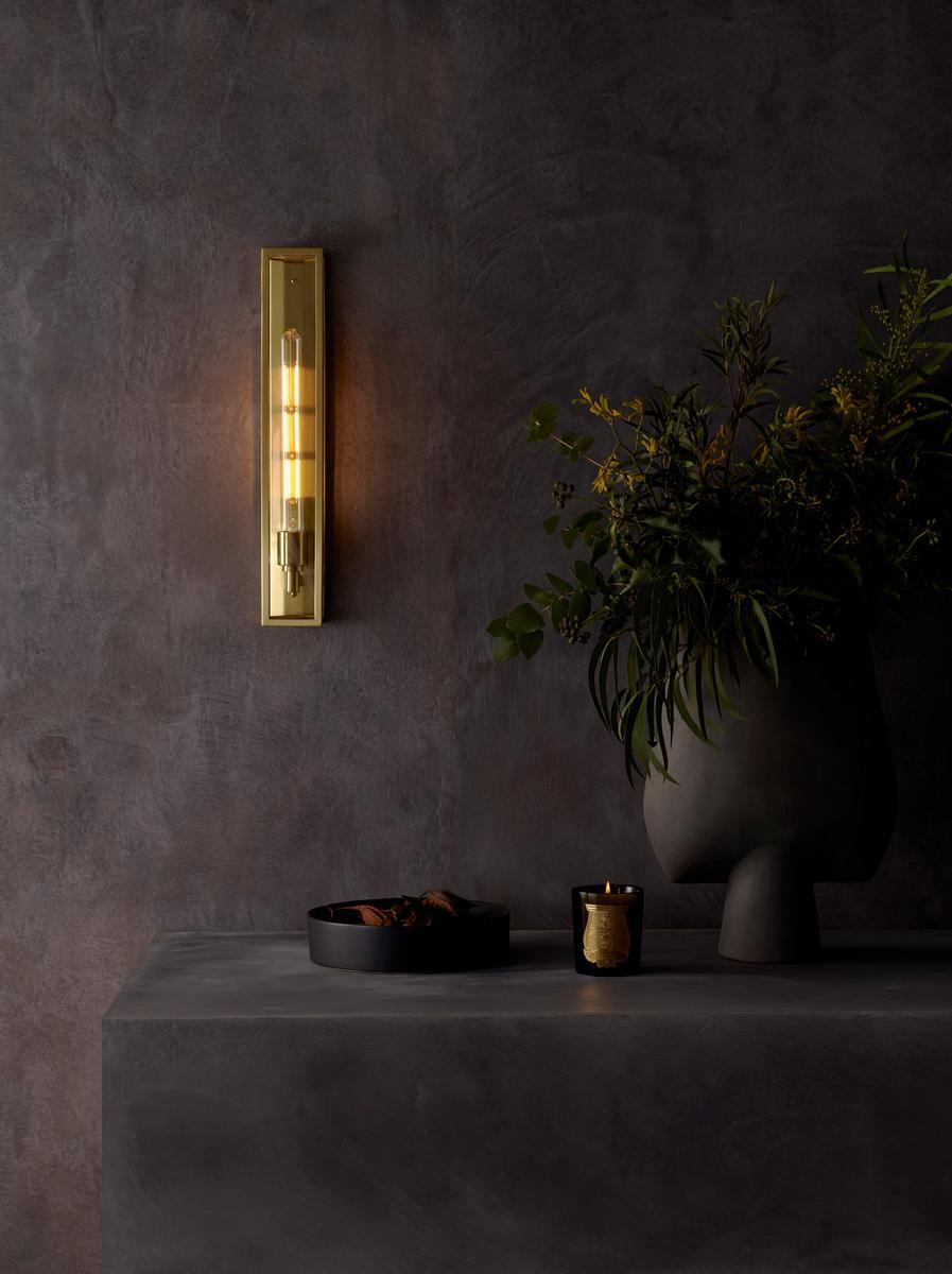 HARVARD 500 LED wall lamp in brass and glass