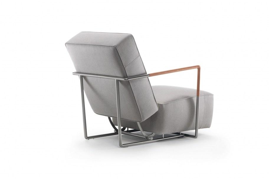 A.B.C. Upholstered recliner leather armchair with armrests