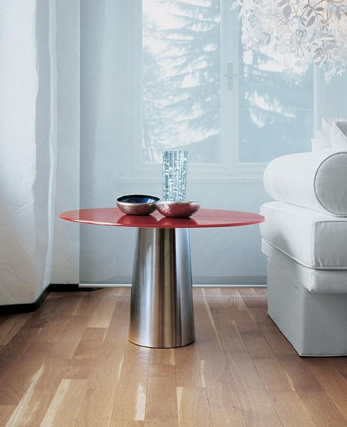 TOTEM Round glass coffee table