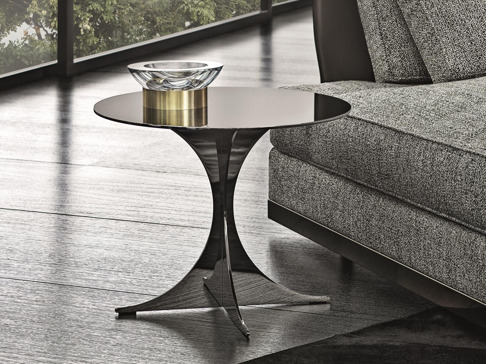 ANISH Contemporary style round metal coffee table